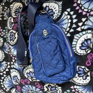 Elegant Royal Blue Quilted Crossbody Bag